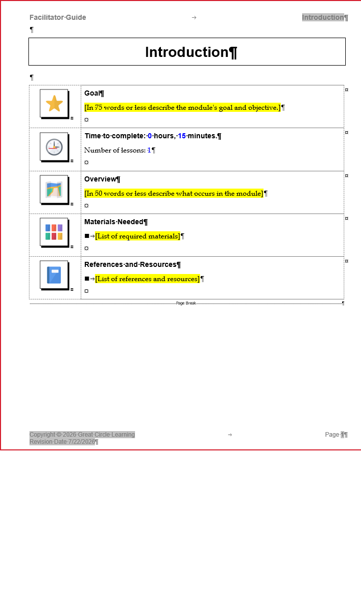 Module Overview Page longer