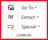 Controls group on LeaderGuide Pro ribbon