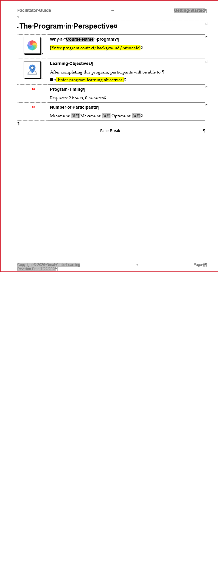 Program in Perspective page longer