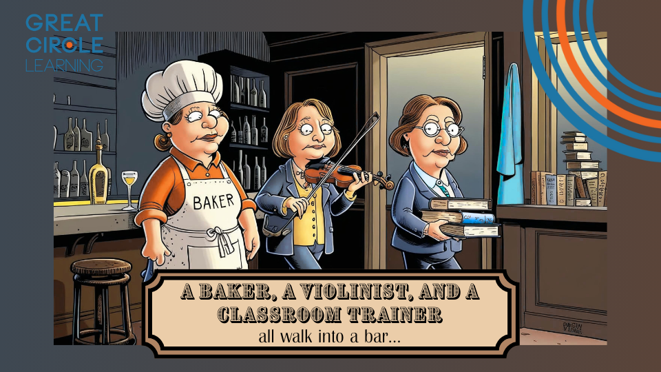 A baker, a violinist, and a classroom trainer joke thumbnnail