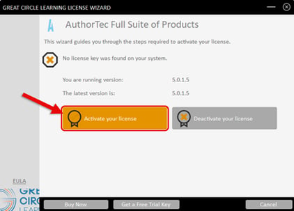 AT License Wizard - Activate this license