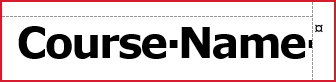 Course Name Placeholder on Cover Page