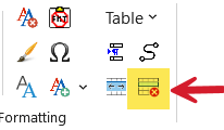 Delete Table Rows_Text-Table Formatting