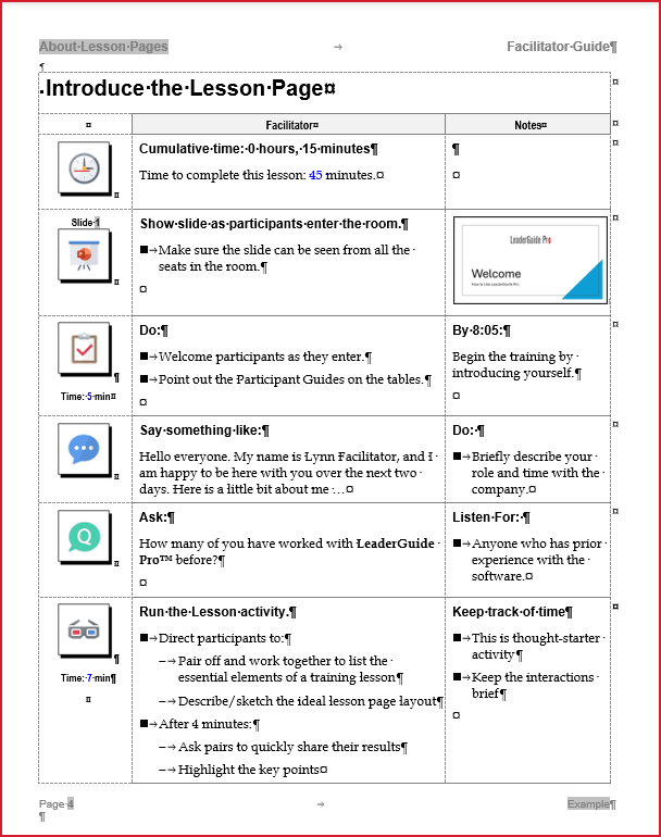 Built out Lesson page example