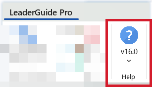 The Help Group on the LeaderGuide Pro ribbon