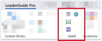 Insert Group on LeaderGuide Pro ribbon