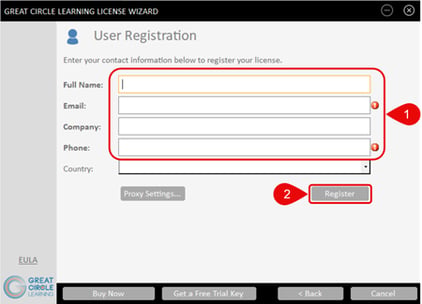 License Wizard - User Registration 1