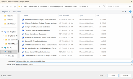 Attach - Save Document