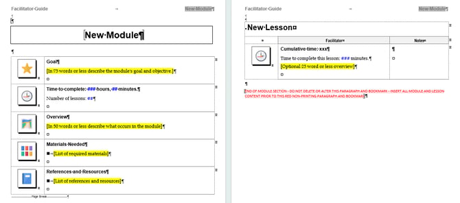 Example of a new Module-Lesson Content Part