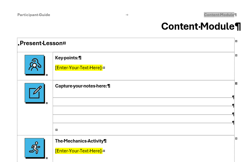 Module-Lesson Example Participant Guide