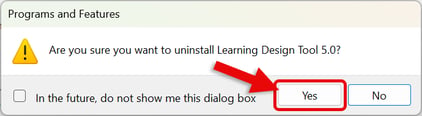 Uninstall LDT - Confirm uninstall