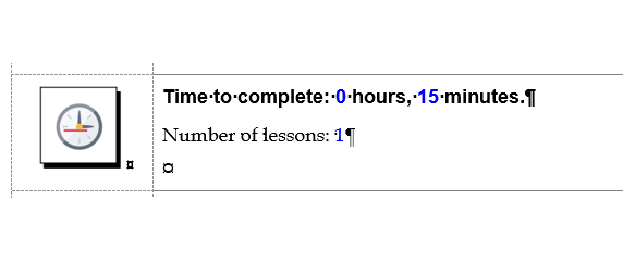 Module Overview Page Time Block