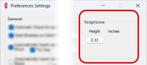 Script Icons in Preferences Wizard