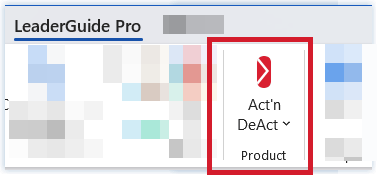 The Product Group on the LeaderGuide Pro ribbon