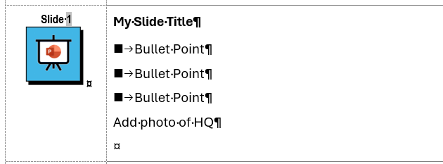 Slide text in Column 2 - example
