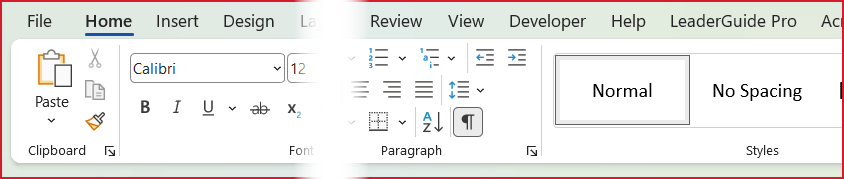 Word ribbon partial