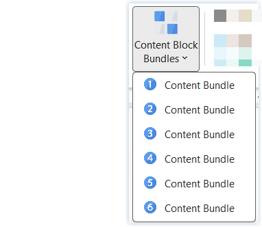 wider Content Block Bundles menu