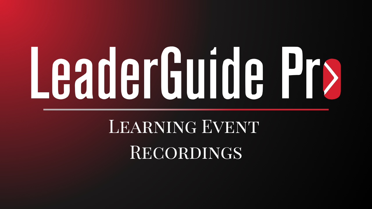 LeaderGuide Pro Event Recordings)
